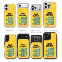 Bad Bunny World Tour print Chris Brown Phone Case Black Electroplated Silver For Iphone 11 To 17