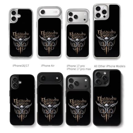 Baldurs Gate mind flayer skull logo Chris Brown Phone Case Black Electroplated Silver For Iphone 11 To 17