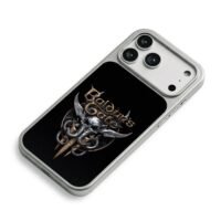 Baldurs Gate mind flayer skull logo iPhone 17 Pro Max Electroplated Silver Case2