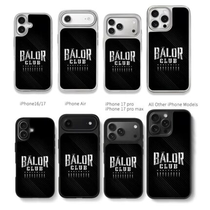 Balor Club Worldwide text Chris Brown Phone Case Black Electroplated Silver For Iphone 11 To 17
