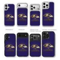Baltimore Ravens purple logo Chris Brown Phone Case Black Electroplated Silver For Iphone 11 To 17