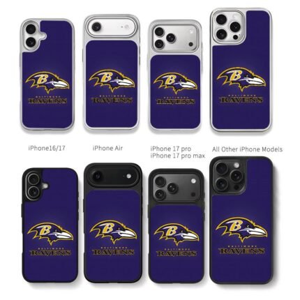Baltimore Ravens purple logo Chris Brown Phone Case Black Electroplated Silver For Iphone 11 To 17