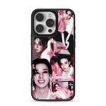 Bang Chan pink photo collage iPhone 16 Pro Max Black Case