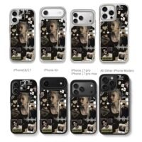 Bang Chan SKZ retro music collage Chris Brown Phone Case Black Electroplated Silver For Iphone 11 To 17