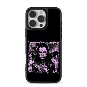 Barbed pink goth crying girl iPhone 16 Pro Max Black Case