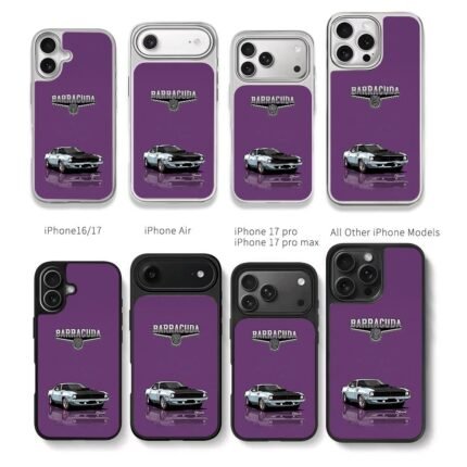 Barracuda purple muscle car Chris Brown Phone Case Black Electroplated Silver For Iphone 11 To 17