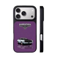 Barracuda purple muscle car iPhone 17 Pro Max Black Case
