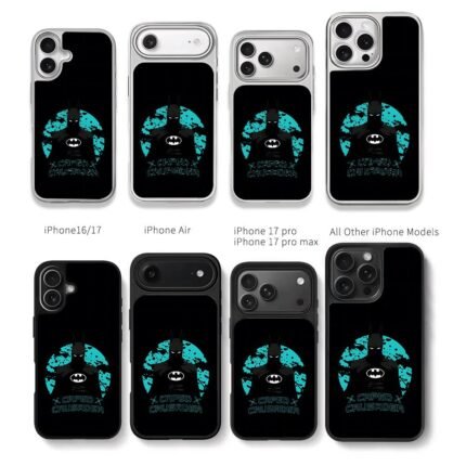 Batman CapedCrusader teal moon Chris Brown Phone Case Black Electroplated Silver For Iphone 11 To 17