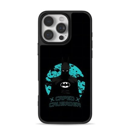 Batman CapedCrusader teal moon iPhone 16 Pro Max Black Case