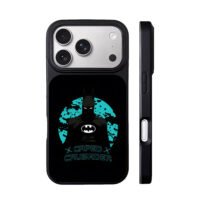 Batman CapedCrusader teal moon iPhone 17 Pro Max Black Case