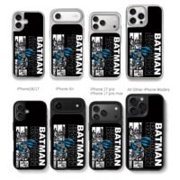 Batman comic panels with repeated BATMAN lettering Chris Brown Phone Case Black Electroplated Silver For Iphone 11 To 17