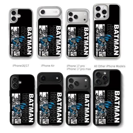 Batman comic panels with repeated BATMAN lettering Chris Brown Phone Case Black Electroplated Silver For Iphone 11 To 17