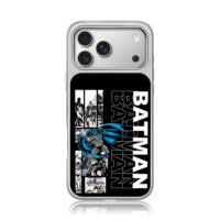 Batman comic panels with repeated BATMAN lettering iPhone 17 Pro Max Electroplated Silver Case1