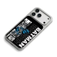 Batman comic panels with repeated BATMAN lettering iPhone 17 Pro Max Electroplated Silver Case2