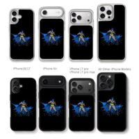 Batman pixel art DC hero blue cape Chris Brown Phone Case Black Electroplated Silver For Iphone 11 To 17