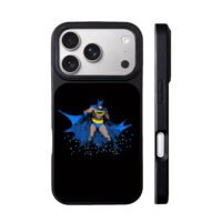 Batman pixel art DC hero blue cape iPhone 17 Pro Max Black Case