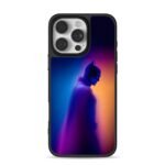 Batman side neon silhouette iPhone 16 Pro Max Black Case