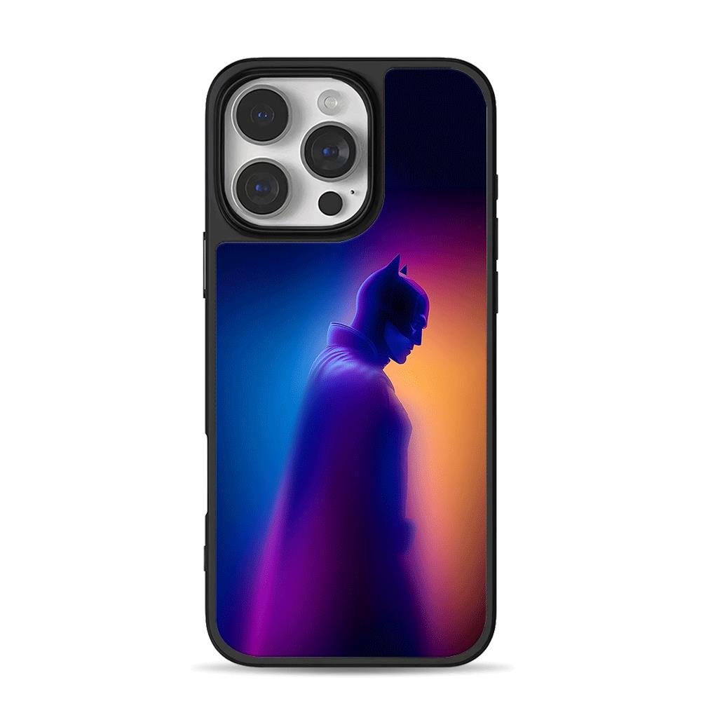 Batman side neon silhouette iPhone 16 Pro Max Black Case Batman side neon silhouette iPhone 16 Pro Max Black Case