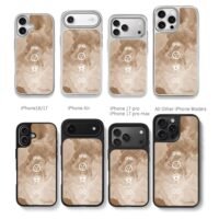 Beige marble white tech icons Chris Brown Phone Case Black Electroplated Silver For Iphone 11 To 17