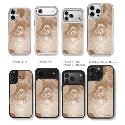 Beige marble white tech icons Chris Brown Phone Case Black Electroplated Silver For Iphone 11 To 17