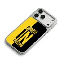 Believe In Yourself black yellow iPhone 17 Pro Max Electroplated Silver Case2