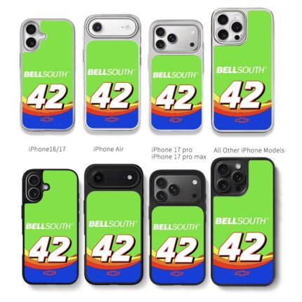 Bellsouth 42 NASCAR livery Chevy Chris Brown Phone Case Black Electroplated Silver For Iphone 11 To 17