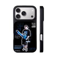 Benz Opi rap art with blue chainsaw iPhone 17 Pro Max Black Case