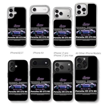 Berry Porsche 911 GT3 RS print Chris Brown Phone Case Black Electroplated Silver For Iphone 11 To 17