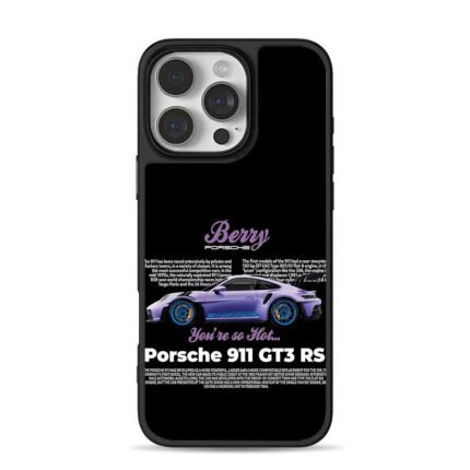 Berry Porsche 911 GT3 RS print iPhone 16 Pro Max Black Case