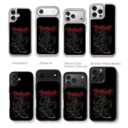 Berserk Guts Skull Knight art Chris Brown Phone Case Black Electroplated Silver For Iphone 11 To 17