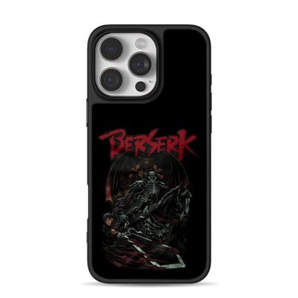 Berserk Guts Skull Knight art iPhone 16 Pro Max Black Case