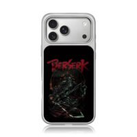 Berserk Guts Skull Knight art iPhone 17 Pro Max Electroplated Silver Case1