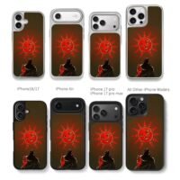 Berserk red faced sun cult art Chris Brown Phone Case Black Electroplated Silver For Iphone 11 To 17
