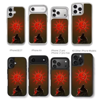 Berserk red faced sun cult art Chris Brown Phone Case Black Electroplated Silver For Iphone 11 To 17