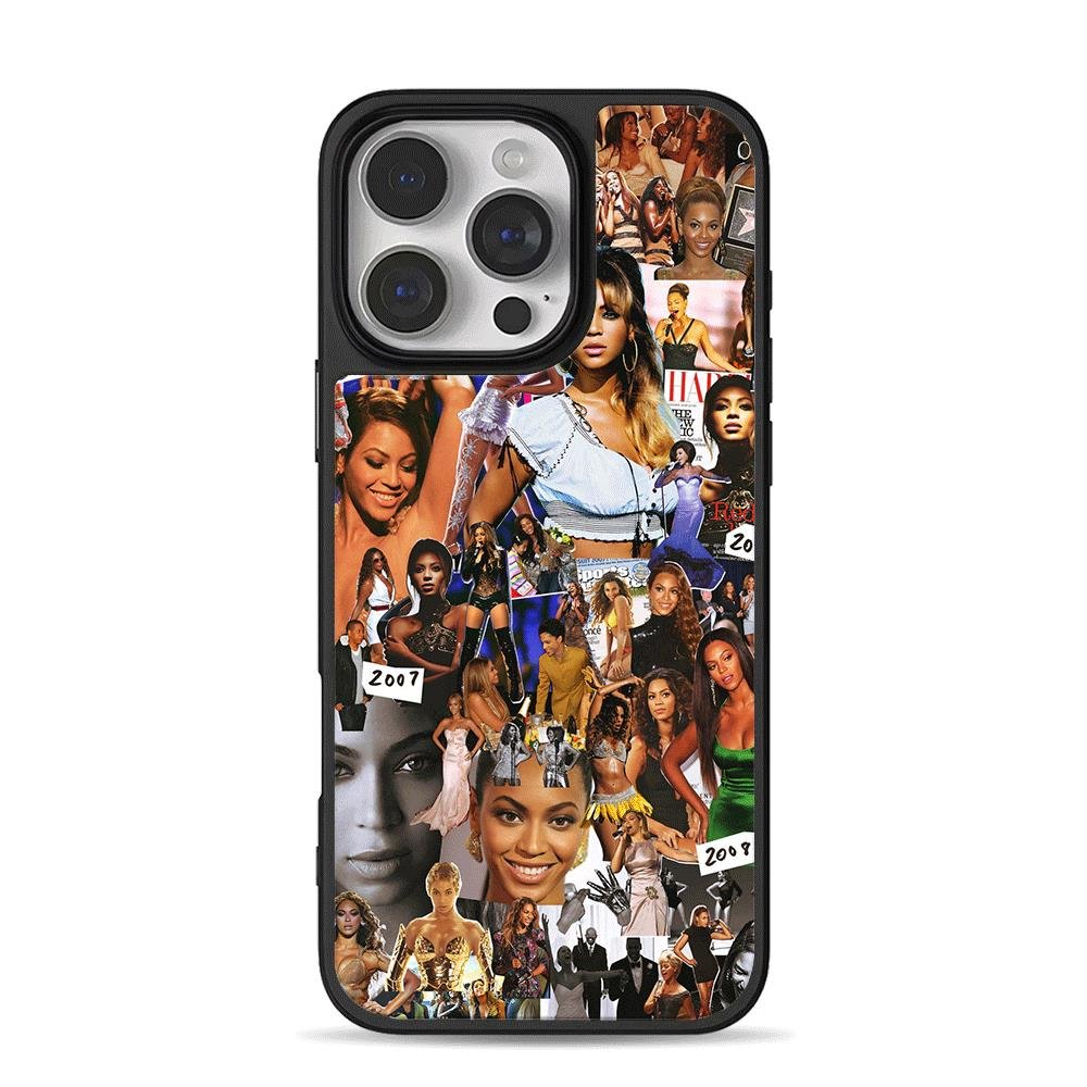 Beyonce career photo collage iPhone 16 Pro Max Black Case Beyonce career photo collage iPhone 16 Pro Max Black Case