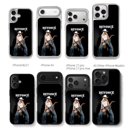 Beyonce cowboy with white hair Chris Brown Phone Case Black Electroplated Silver For Iphone 11 To 17