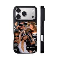 Beyonce glam collage with text iPhone 17 Pro Max Black Case