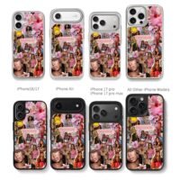 Beyonce pink flower collage Chris Brown Phone Case Black Electroplated Silver For Iphone 11 To 17