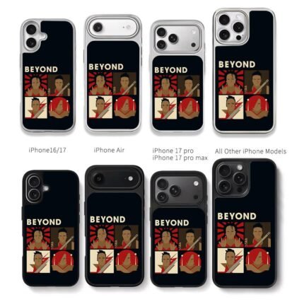 Beyond four cartoon members Chris Brown Phone Case Black Electroplated Silver For Iphone 11 To 17