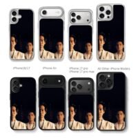 Beyond Secret Police cover Chris Brown Phone Case Black Electroplated Silver For Iphone 11 To 17