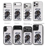 Billie Eilish art with name Chris Brown Phone Case Black Electroplated Silver For Iphone 11 To 17