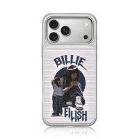 Billie Eilish art with name iPhone 17 Pro Max Electroplated Silver Case1