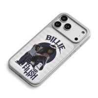 Billie Eilish art with name iPhone 17 Pro Max Electroplated Silver Case2
