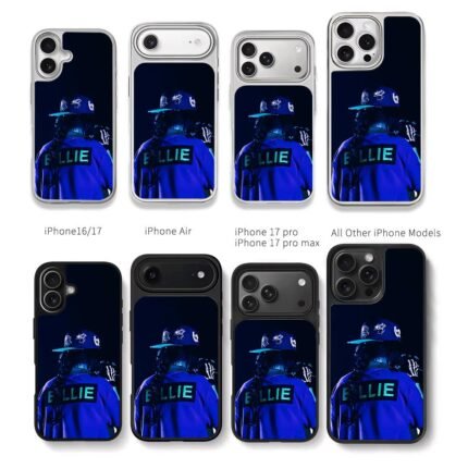 Billie Eilish back skeleton mic Chris Brown Phone Case Black Electroplated Silver For Iphone 11 To 17