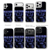 Billie Eilish BAPE blue poster Chris Brown Phone Case Black Electroplated Silver For Iphone 11 To 17