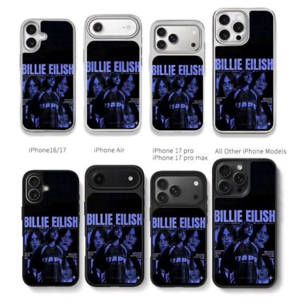 Billie Eilish BAPE blue poster Chris Brown Phone Case Black Electroplated Silver For Iphone 11 To 17