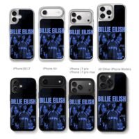 Billie Eilish BAPE blue poster Chris Brown Phone Case Black Electroplated Silver For Iphone 11 To 17