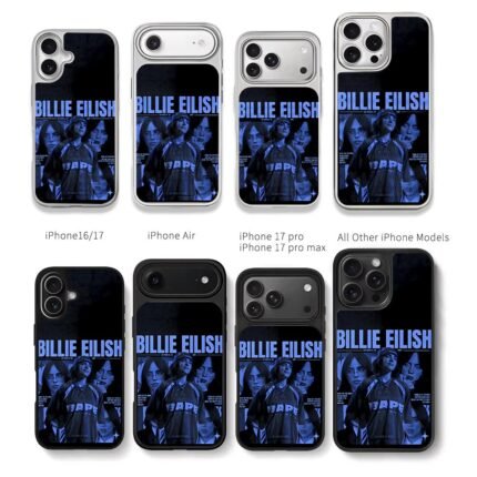 Billie Eilish BAPE blue poster Chris Brown Phone Case Black Electroplated Silver For Iphone 11 To 17