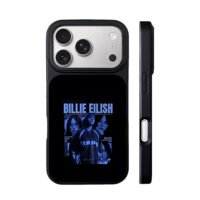 Billie Eilish BAPE blue print iPhone 17 Pro Max Black Case