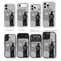 Billie Eilish black white portrait Chris Brown Phone Case Black Electroplated Silver For Iphone 11 To 17